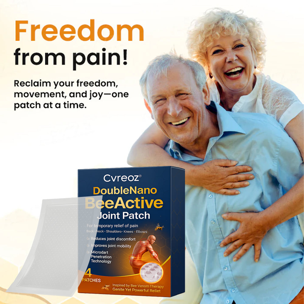 ✅⭐Official Store: Cvreoz® DoubleNano BeeActive Joint Patch –🐝 🦵Relief for Shoulder, Neck, Back & Knee Pain in 10 Minutes!