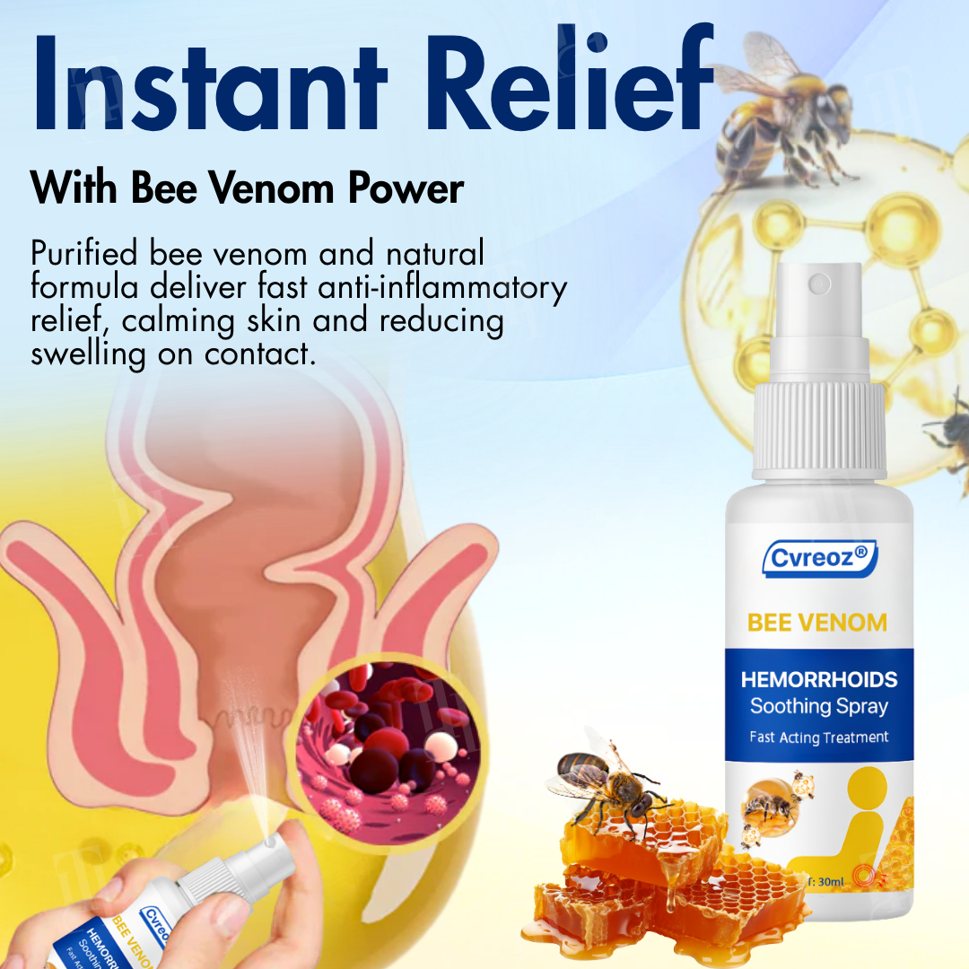 🌟 Official Store | Cvreoz® Bee Venom Hemorrhoids Soothing Spray – Your Fast-Acting Relief Solution!