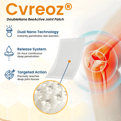 ✅⭐Official Store: Cvreoz® DoubleNano BeeActive Joint Patch –🐝 🦵Relief for Shoulder, Neck, Back & Knee Pain in 10 Minutes!