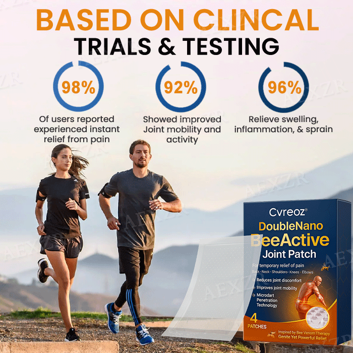 ✅⭐Official Store: Cvreoz® DoubleNano BeeActive Joint Patch –🐝 🦵Relief for Shoulder, Neck, Back & Knee Pain in 10 Minutes!